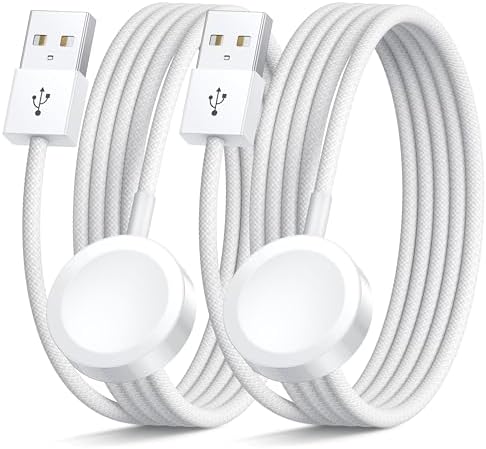 Ladekabel für Apple Watch 2Pack 1M Ladegerät Apple Watch iWatch Ladestation | Tragbares Magnet USB iWatch Charger Ladekabel für Apple Watch Serie 11/ 10/ 9/ 8/ 7/ 6/ 5/ 4/ 3/ 2/ SE