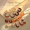 Chunky Gold Hoop Earrings for Women: 9 Pairs 14k Gold-Plated Resin Hoop Earrings, Thick Open Twisted Huggie Hoops Fashion Jewelry Gifts #3