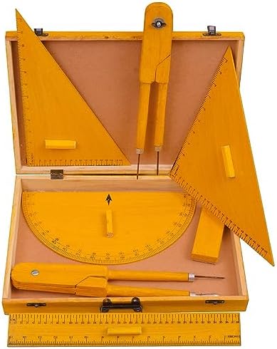 HARFI WORKS Geometry Box for Teachers – MDF Wooden Set with Aluminium ...