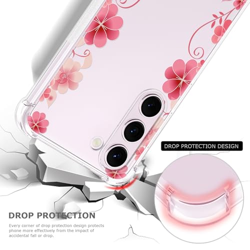 GREATRULY Floral Clear Case for Galaxy S23 for Women/Girls,Pretty Phone Cover for Samsung Galaxy S23,Flower Design Slim Soft Transparent Drop Proof TPU Protective Silicone Bumper Shell,FL-23 by GREATRULY - Used condition - Image 3