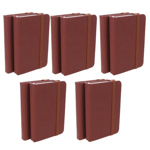 Carnets de poche A7 lignés en cuir PU marron SUPVOX pour notes de bureau