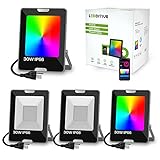 Leddictive Smart RGB LED Flood Light 30W Eqv 300W, Outdoor Color Changing Stage Lights with APP Cont