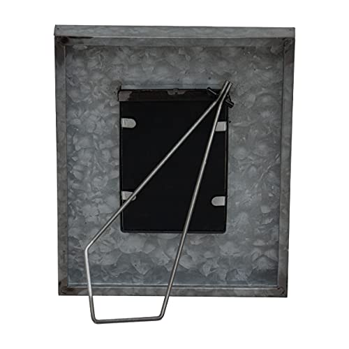 Foreside Home & Garden Galvanized White Plaid 4X6 Inch Metal Decorative Picture Frame #TOP4