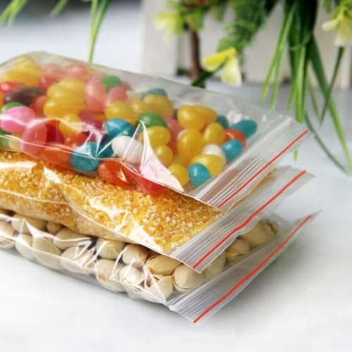 Image of Success Stationery 5 X 7 inch 100 Pieces Premium Ziplock Bags Freezer /Microwave Safe Ziplock Pouch Fridge Food Vegetable Storage Bags Re-Usable, Washable, Transparent BPA Free