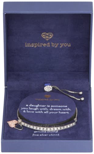 Inspired By You. Cubic Zirconia Adjustable Bar Bracelet For Women Heart Charm Mother Daughter #TOP2