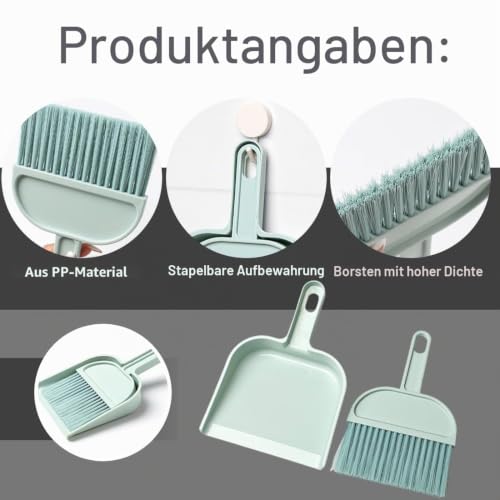 UIEXEA Meerschweinchen Käfig Bürste Mini Kehrschaufel und Besen Set für Kaninchen, Hamster, Kleintiere Zubehör, Kleiner Besen und Staubstaub für HamsterbettwäSche