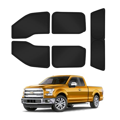 Image of KUST Car Window Shades for Ford F-150 2015-2020 Side Window Covers with Rear Windshield Sun Shade UV Block Privacy Protection F150 Accessories for Camping Blackout 5PCS