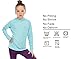 HMILES Girls Athletic Hoodie Shirts,Light Weight/Long Sleeve/Thumb Hole/Dry Fit/SPF Shirt Tops 4-14Year(Light Blue,9-10 years)
