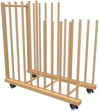 Amazon.com: LEJITEKK Art Storage Rack with Handle&Caster Wheels,Wooden ...