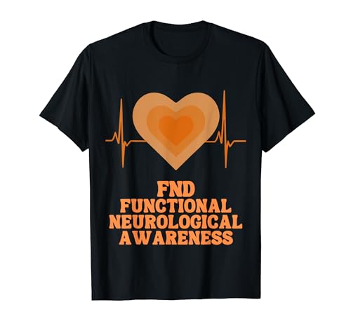 Trastorno neurológico funcional FND Naranja Cerebro Latido del corazón Camiseta