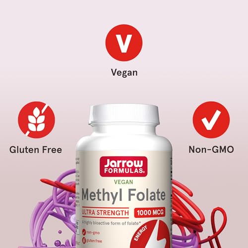 Jarrow Methyl Folate 1000 mcg, for Cellular Energy Support, 100 Capsules - image 5