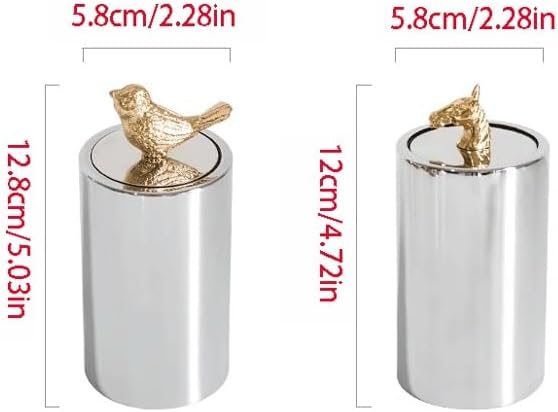 SONGCHAO Toothpick Dispenser Push-Type Toothpick Holder Box Jar Silver Simple Home Living Room Tabletop Ornaments Toothpicks for Appetizers(A)