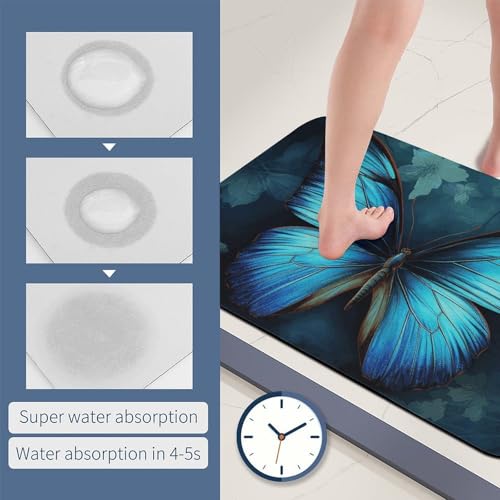 Tapis absorbant l'eau 60 x 40 cm antidérapant bleu