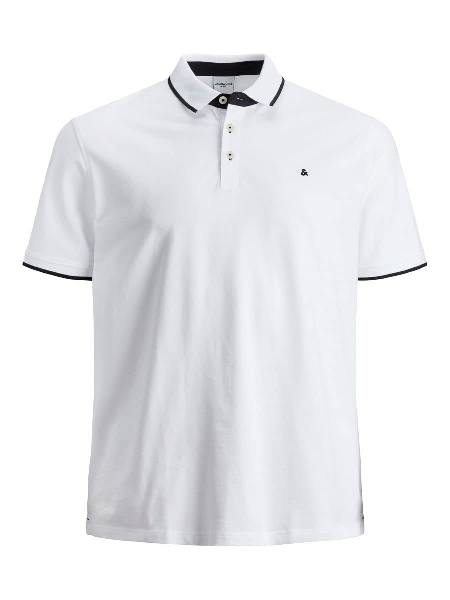 JACK & JONES Men's Jjepaulos Polo Ss Noos Ps T-Shirt, White, 7XL