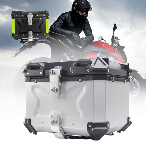 Baúl de moto de aluminio 55L antirrobo e impermeable para guardar equipaje 2
