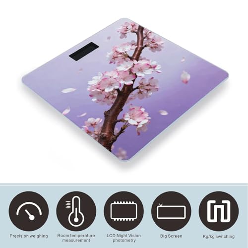 Báscula digital de baño con vidrio templado y pantalla LCD miniatura 3