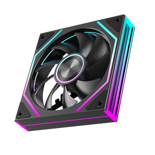 Image of Jungle Leopard Prism4RS Ultra 120mm PC ARGB Computer Case Fans|Infinity Mirror|Daisy-Chain|4 PIN PWM 1850RPM(Black Forward 1 Pack)