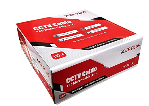 Cp Plus 3+1 Coaxial Pure Copper Cctv Camera Cable For Video, Power And Audio Communication (180 Meter) White – Cp-Ecc-180Rs
