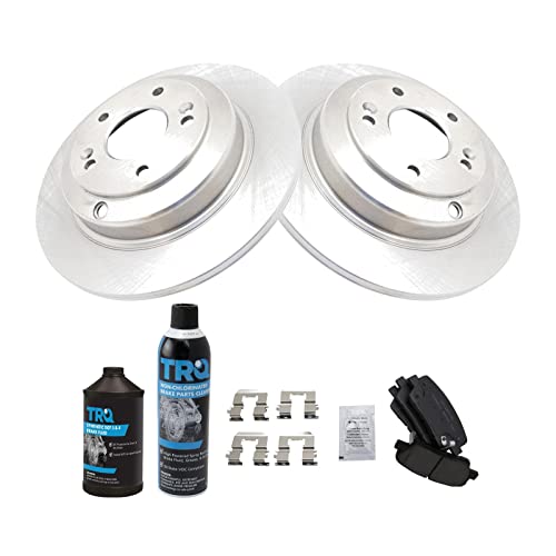 Image of TRQ Rear Brake Pad & Rotor Kit, with Chemical Kit Ceramic Compatible with 2010-2014 Hyundai Genesis Coupe