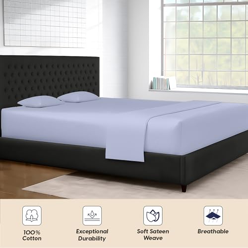 Image of SGI 84 inchx84 inch 4 Pc Wyoming King Sheet Set 600 TC 15 inch Deep, Cornflower Blue