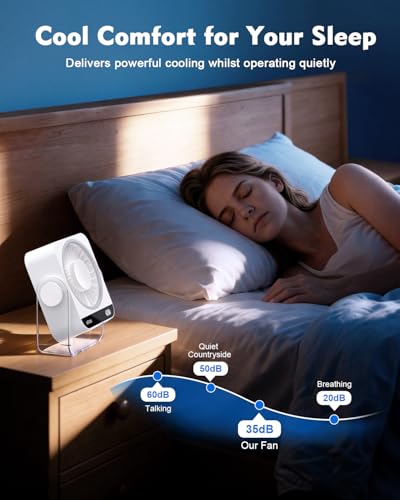 Ventilateur de bureau rechargeable à flux ajustable à 120 degrés