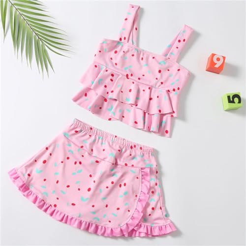 Moonker Bathing Suit 5t Girls Bikini 2 Piece Swimsuit Sets Bowknot Heart Print Cute Swimwear Knee Length Swim3