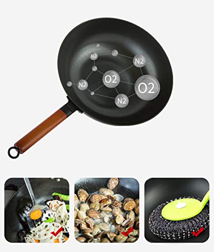 Wok de hierro con mango de madera 12.6 pulg miniatura 4