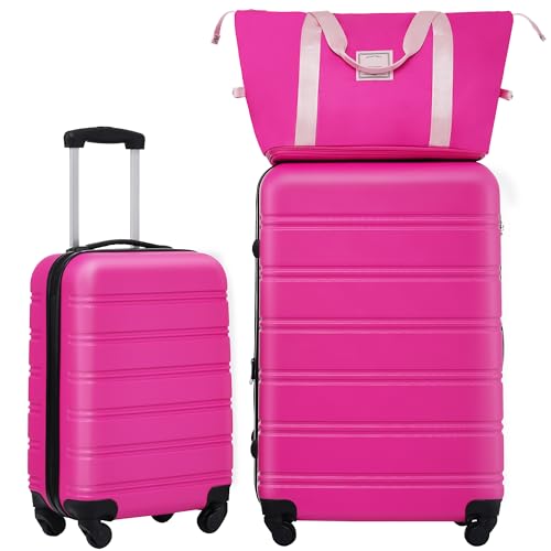 Hardshell Luggage Sets 2Pcs + Bag Spinner Suitcase with TSA Lock Lightweight 20