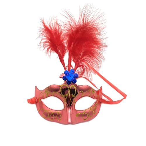 Masque en plumes colorées avec paillettes pour femme et cosplay d'Halloween