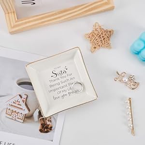 Sister Gifts, To My Sister Ring Tray Jewelry Dish, Sister Birthday Gifts for Sister Christmas Mother's Day Valentines Gift for Sisters from Sister Brother Sister Gifts To My Sister Ring Tray Jewelry Dish Sister Birthday Gifts for Sister Christmas Mothers Day Valentines Gift for Sisters from Sister Brother