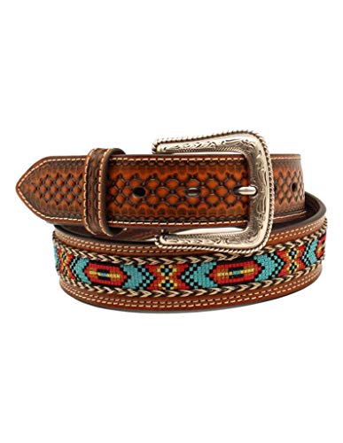 M&F Western Products Mens N210002102 Nocona Men's Belt with Inlay and Braided Horsehair 36 Brown