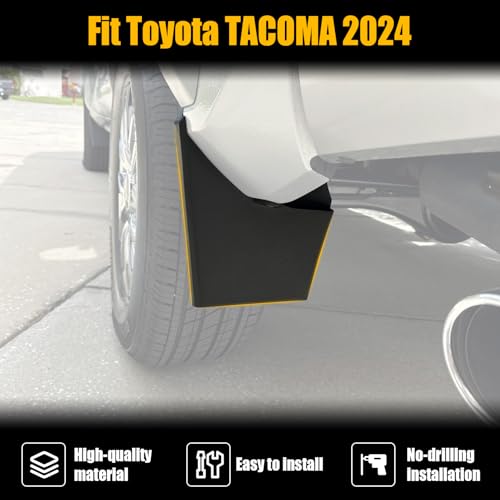 Image of Mud Flaps Splash Guards Compatible with Toyota Tacoma 2024 Accessories Front and Rear Mud Guards 4PCS No Drilling Heavy Duty Fender Mudguards Kit with Hardware Accessories
