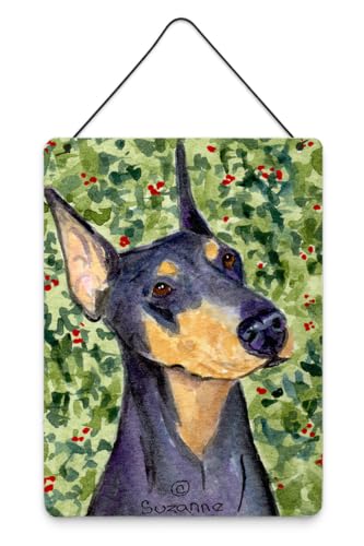 Caroline's Treasures SS8812DS1216 Doberman Wall or Door Hanging Prints Aluminum Metal Sign Kitchen Wall Bar Bathroom Plaque Home Decor Front Door Plaque, 12x16, Multicolor