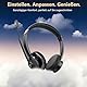 Earbay Bluetooth Headset mit Mikrofon, Kabelloses Headset mit Ladestation & USB Dongle, Kabellose mit Mikrofon Rauschunterdrückung & Stummschaltung für Computer/Meeting/Zoom/Büro/HomeOffice