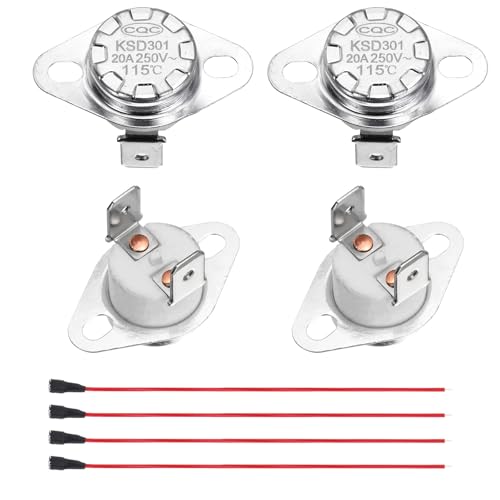 Thermostat KSD301 115°C 20A interrupteur thermique normalement fermé NC pour four