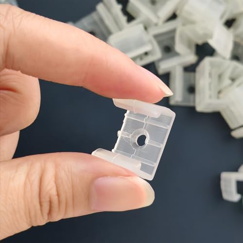 Image of Ginyrerd 120Pcs Led Strip Light Clips Neon Mounting Clips 10 /13 /16Mm Size Make The Neon Signs Flexible Light Strip Fixing Card (C.16Mm /0.63Inch), White