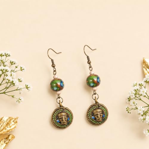 Image of Handcrafted Bohemian & Tribal Earrings for Women - Ethnic Brass, Floral & Festival-Inspired Statement Designs in Drop, Dangle, Hoop & Stud Styles
