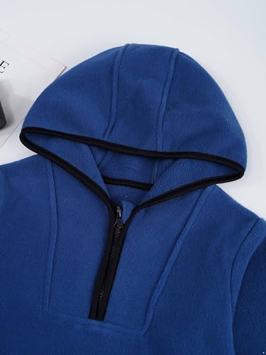 easyforever Kids Girls Boys Hoodie Warm Fleece Jacket Hooded Casual Long Sleeve Zipper Pullover Top Homewear Dark Blue 15-16 Years3