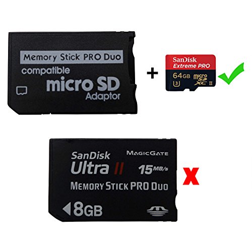 Funturbo Psp Memory Stick Adapter, Micro Sd To Memory Stick Pro Duo Magicgate Card For Sony Playstation Portable, Camera, Handycam #TOP3