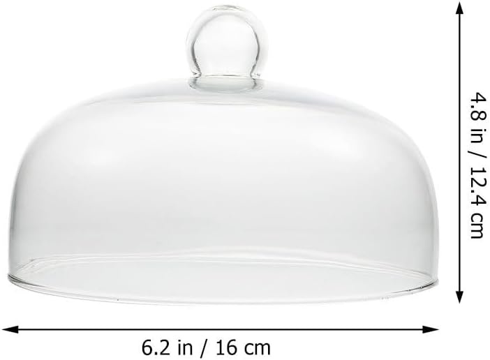 Small Clear Glass Cake Dome with Protective Cover Versatile Dessert Dome for Cakes Cookies and Snacks for Parties Dinners and Buffets Easy to Clean and Reusable Kitchen Accessory (16 cm)