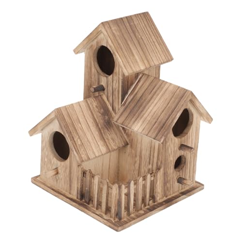 ibasenice 木製鳥巣箱 ハンギングインコ用巣別荘 屋外園装飾 素材使用 丈夫で変形しにくい 小鳥の自然繁殖促進用