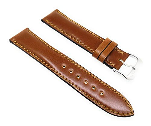Rios Cordovan pasek do zegarka Chicago 20 mm jasnobrązowy - Cognac pasek całkowicie wyprodukowany w Niemczech