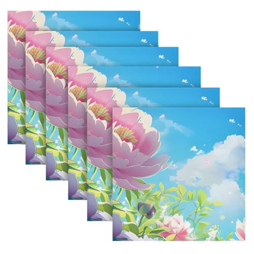 Servilletas de tela multicolor pack x6 20x20 in miniatura 2