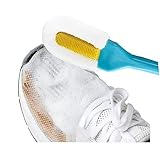 Andiker Professional Cleaning Shoe Brush, Multifunctional Long Handle Shoe Brush Cleaner, Hangable Soft Bristle Shoes Cleaning Brush (Blue)