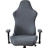 BATHVEVE Dehnbarer Gaming Stuhlbezug und Kratzfest aus Polar Fleece mit Armlehnenabdeckung Faltbar Schoner für Büro und Netzcafe