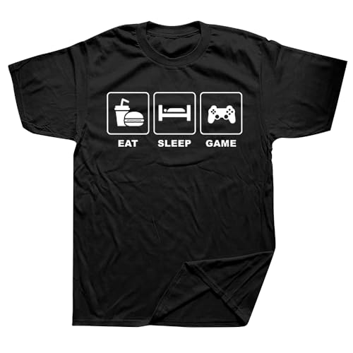 Novelty Awesome Eat Sleep Game Gamer T Shirt Funny Gaming Graphic Cotton Streetwear Short Sleeve Birthday Gifts T-Shirt