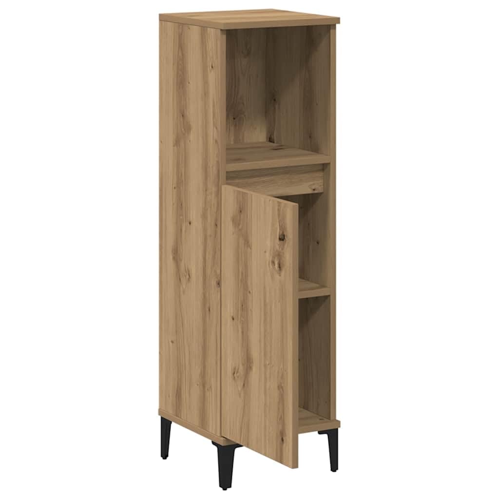vidaXL Armario de baño Madera de ingeniería Roble Artisan 30x30x100 cm
