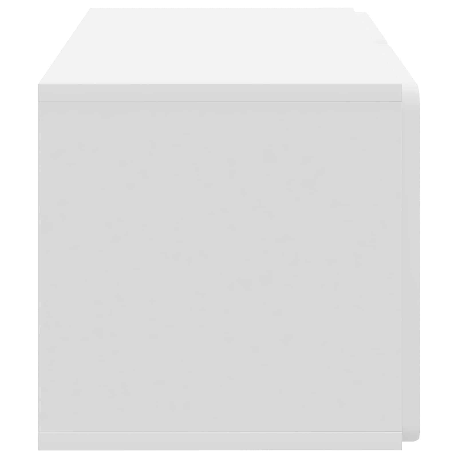 Mobile Porta TV da Parete Bianco 59,5 x 31 x 30 cm con Ante a Cerniera Girevole Moderno Supporto Videogiochi e Decodificatore per Soggiorno Organizzatore Multimediale