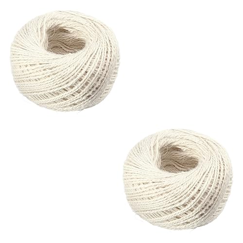 COHEALI 2pezzi Corda Juta Naturale Fili Per Decorazioni Feste Regali e Giardinaggio Corda Multiuso Bianco