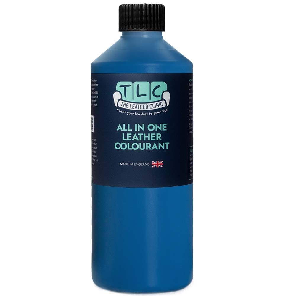 The Leather Clinic Blue All In One Leather Colourant | Self Seal Leather Dye Repair Paint | Recolour Furniture, Sofas, Car Seats (, 250Ml)